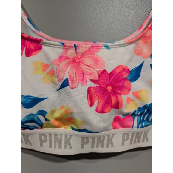 Victoria's Secret Pink Sports Bra Womens Sz Large Ultimate Unlined Floral - Picture 5 of 13